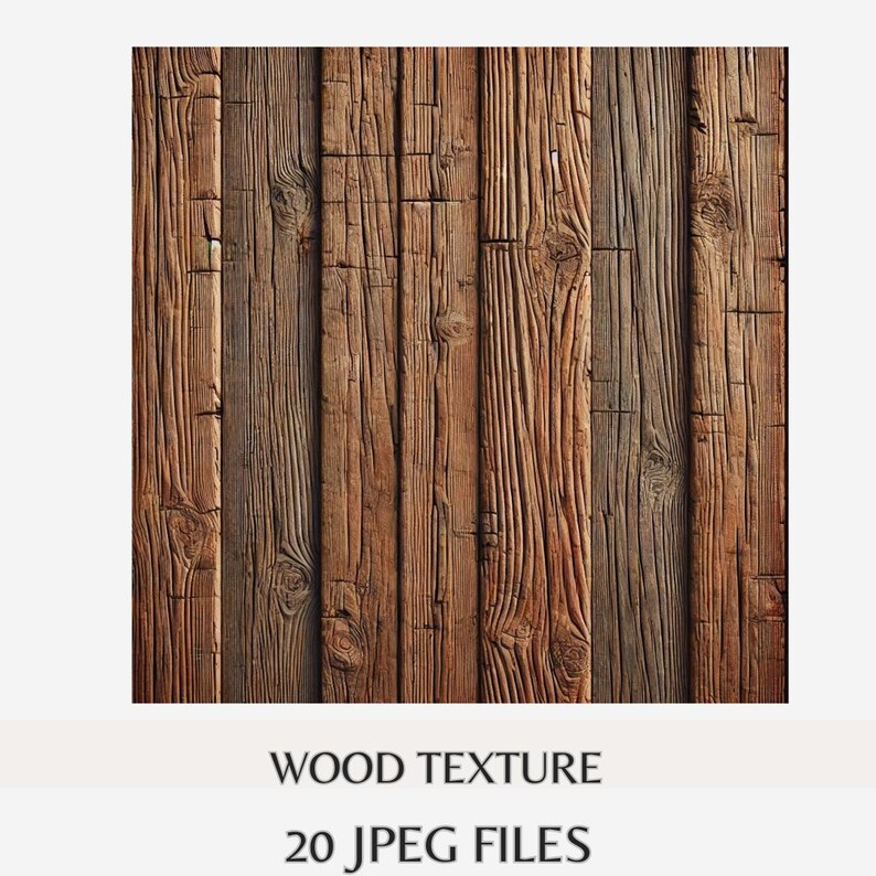 Wood Texture Digital Paper Pack | 20 High-res Realistic Wood Grain ...
