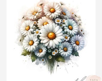 Wildflower Bouquet Clipart, 11 JPG Files, Hand Picked Flowers, Rustic Floral Arrangements, Junk Journal Printables, Spring Summer Wedding