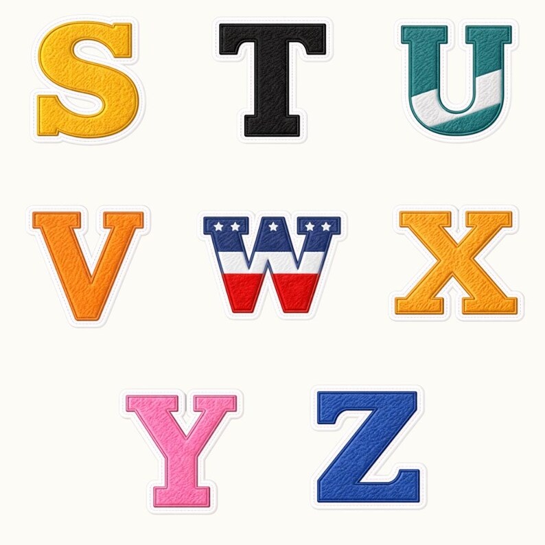 Flowing Thread Alphabet PNG | A-Z Colorful Thread Letters, Embroidery ...