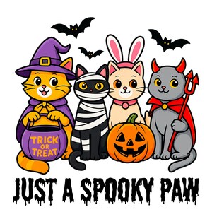 Halloween Cats PNG: Spooky Witch, Mummy & Devil Costumes (Digital Download
