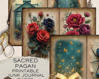 Floral Gothic Junk Journal Kit: Moonlit Garden Ephemera (Digital Download)