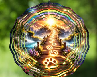 Rainbow Bridge Pet Memorial PNG | Dog Heaven Design | Pet Loss Sympathy Gift | Paw Print Rainbow Art | Pet Remembrance Sublimation