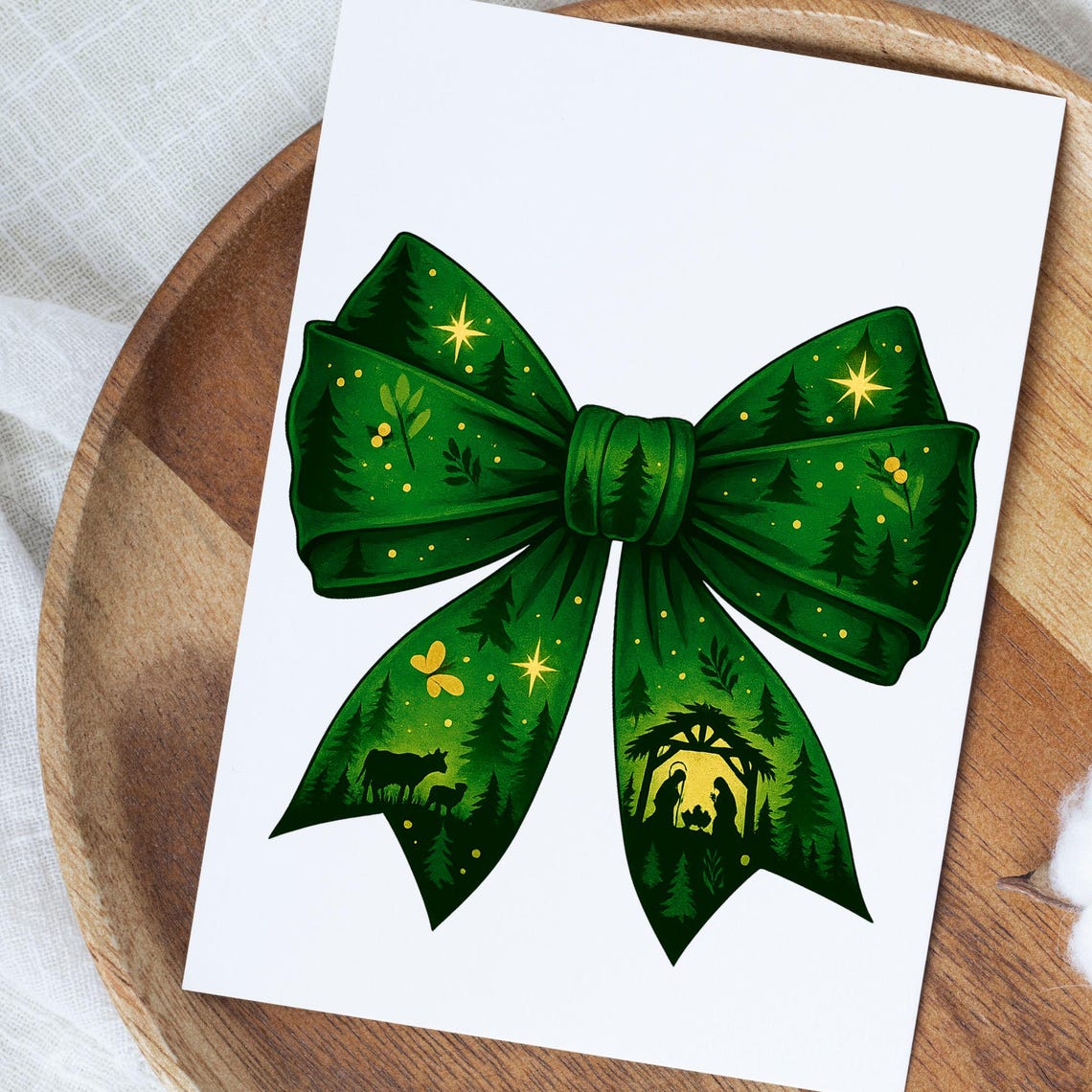 Nativity Bow PNG – Christian Christmas Clipart With Green Ribbon ...