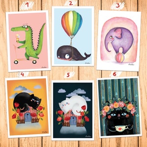 Illustration carte postale pour envoyer ou encadrer