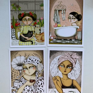 Illustration vintage rétro format A5 (210 mm x 148 mm), à envoyer ou encadrer