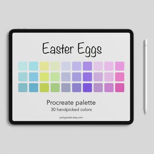 Easter Eggs Spring Pastel Procreate Color Palette Swatches, Pastels, Blue, Green, Purple, Pink, Digital Art, Digital Download, Illustration