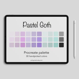 Pastel Goth Procreate Color Palette Swatches, Pink, Purple, Blue, Pastels, Pastel Colors, Digital Art, Digital Download, Illustration