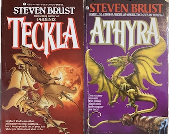 Steven Brust Book Set, Teckla and Athyra, Vintage 90s Paperback