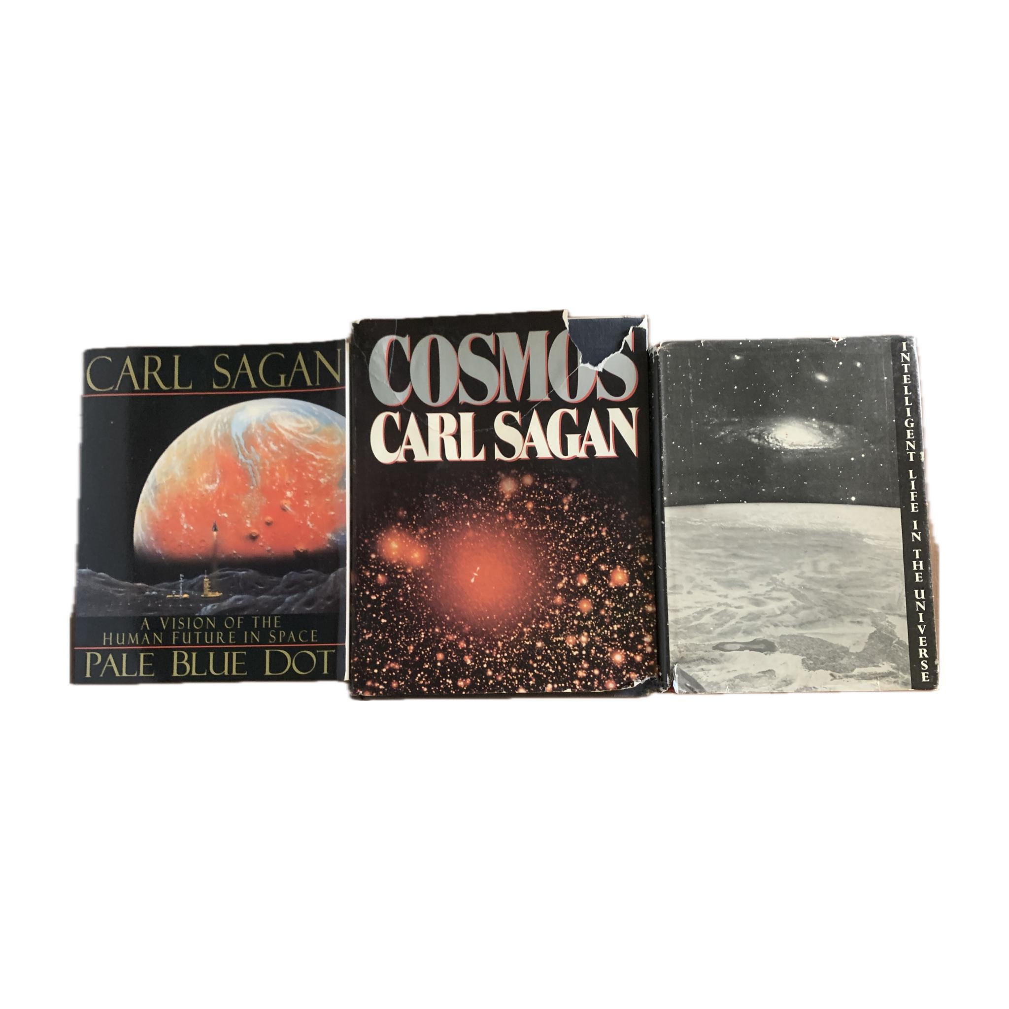 Carl Sagan Book Set: Cosmos, Pale Blue Dot, Intelligent Life - Etsy