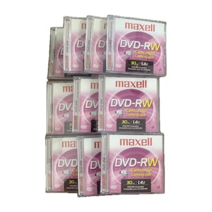 Set of 10, Maxell  1.4gb, DVD-RW New Blank Camcorder Discs,
