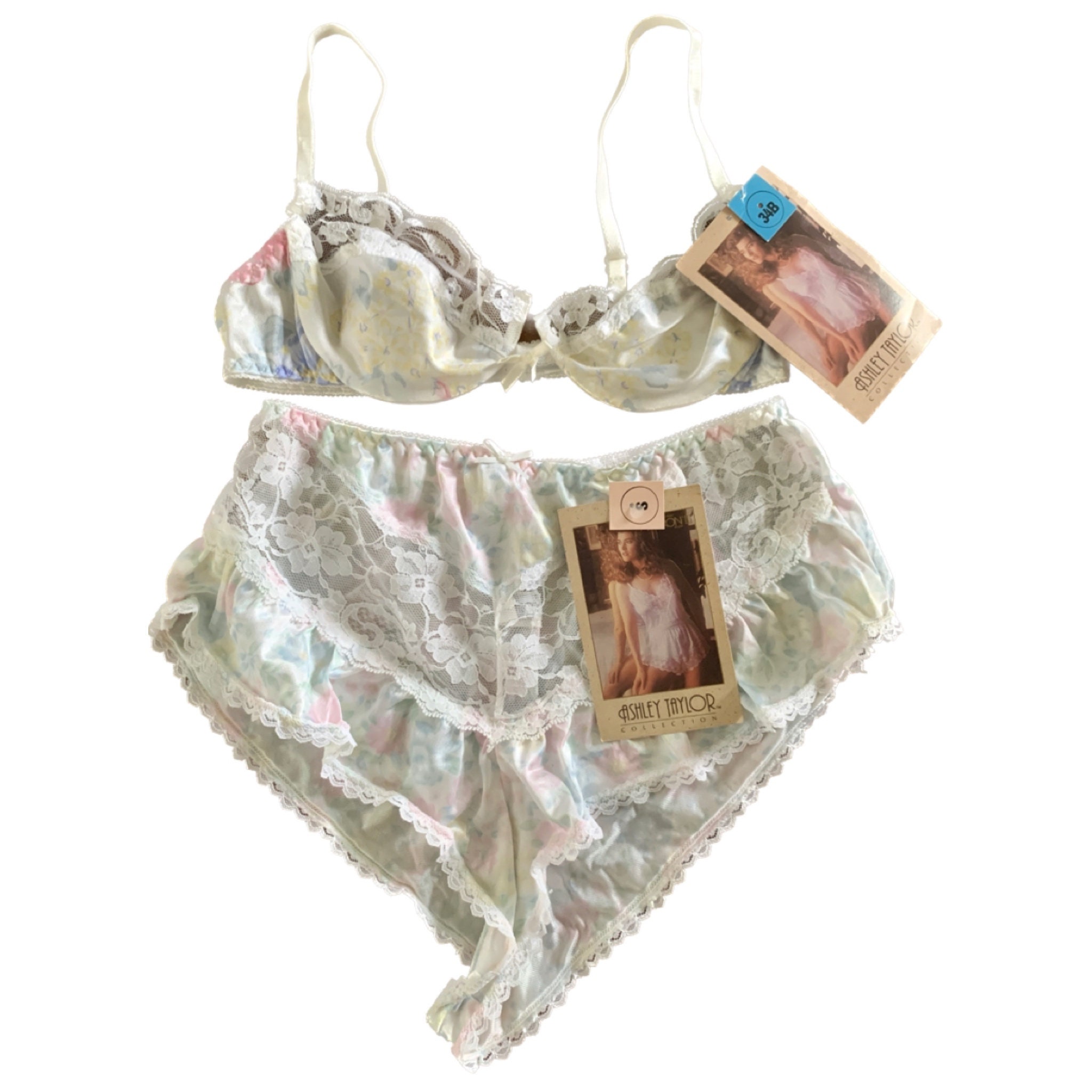 Vintage Bra Panties Set 34B New Old Stock by Secret Treasures 