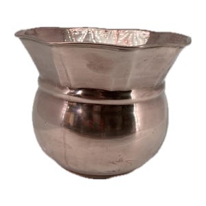 6” Vintage solid brass planter, hand crafted in India
