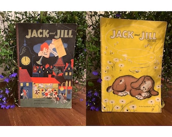 Vintage mid century Children’s  magazines, Jack and Jill, July 1949 and January 1947
