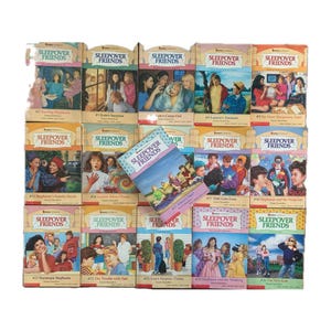 May include: A collection of 20 paperback books with colorful covers featuring illustrations of girls and the title "Sleepover Friends". Each book has a number and a title.