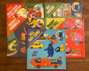 Vintage Richard Scarry Book Set: 1970s Golden Look Books