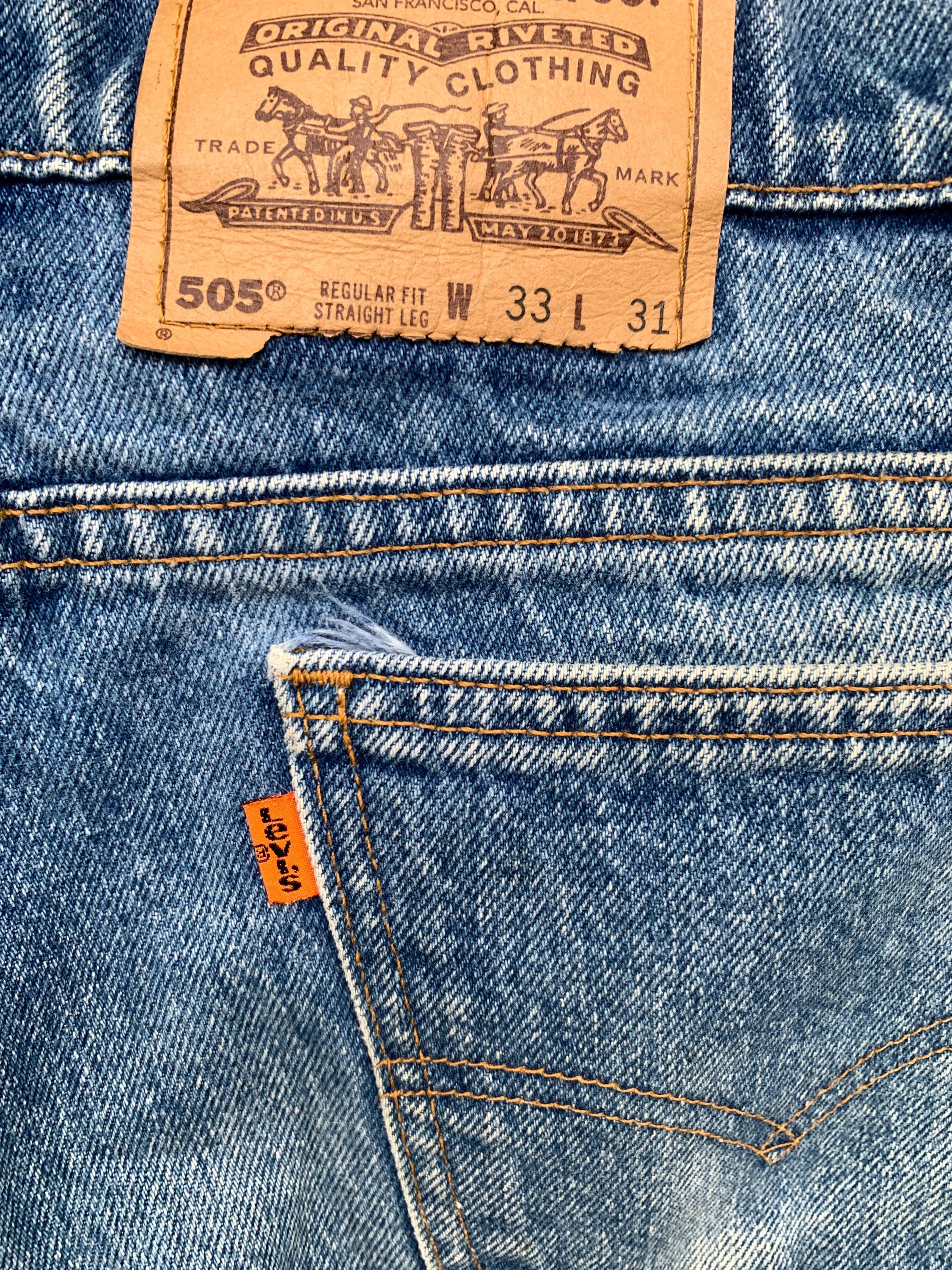 Vintage Levi's 505 Orange Tab Jeans – W33 L31 – Made in USA (1997