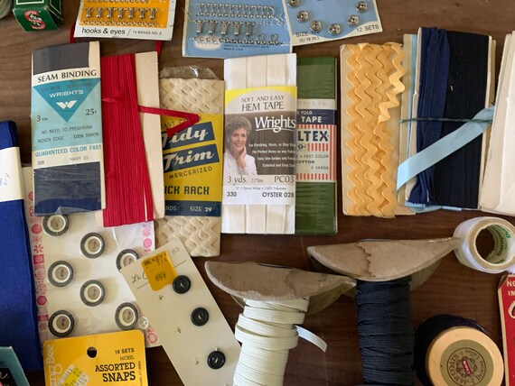 Vintage Sewing Lot, Sewing Supplies, Sewing Box, Crafters