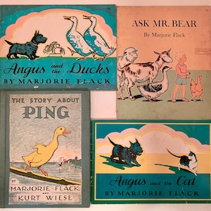 MARJORIE FLACK Vintage Book Collection, childrens books, nursery decor