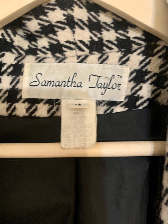 Vintage Samantha Taylor coat, Houndstooth 100% wo… - image 3