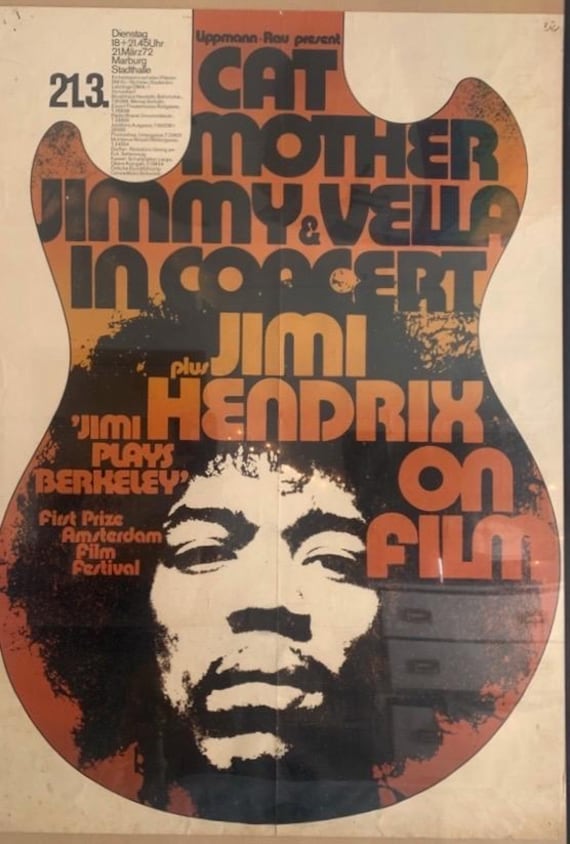 Vintage 1972 Jimi Hendrix “jimi Plays Berkeley” German Concert