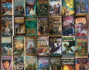 Vintage Fantasy Sci-Fi Paperback Books: Dragon, Wizard, Warrior