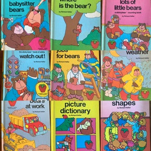 Vintage Richard Hefter Strawberry Books Set: 1970s Children&#39;s Decor