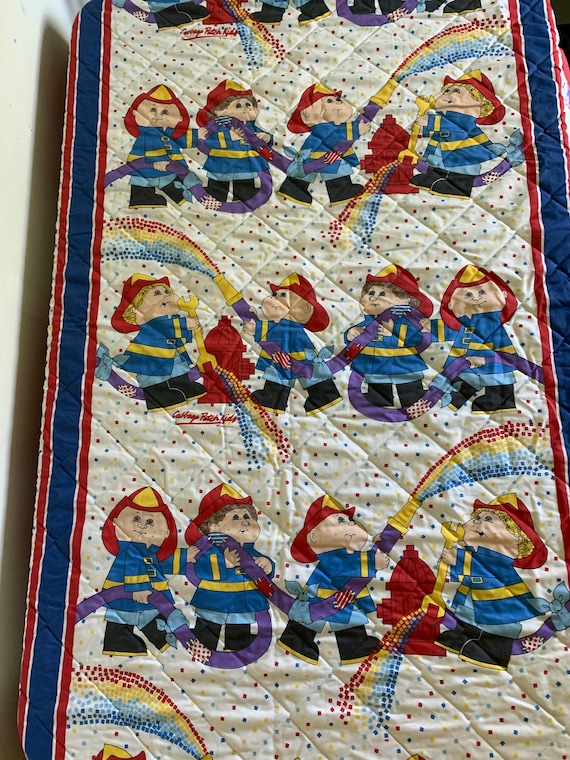 Vintage 1980s Cabbage Patch Kids Firefighter Twin Quilt - Etsy