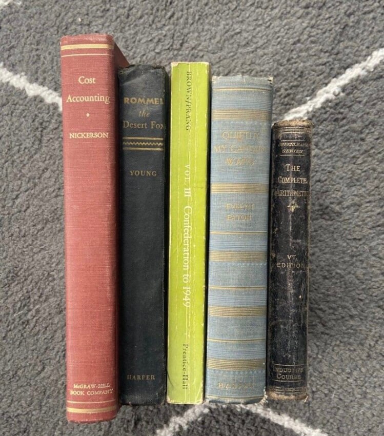 Lot of 5 - Vintage Collectible Old Antique Books - Unsorted Mix