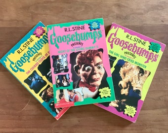 Goosebumps presents TV Episodes, 1,2 & 5, vintage paperback books, RL STINE , 1990s