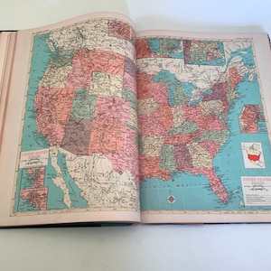 Vintage 1956 Hammond’s Family Reference World Atlas | Hardcover | Mid-Century Geography Book | Collectible Educational Map Book