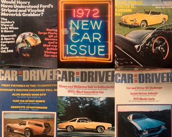 1970s Car and Driver Magazine, Vintage Cars, Sold Separately
