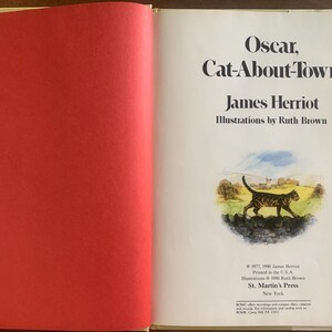 Oscar, Cat-About-Town By James Herriot – Hardcover, Very Good Condition
