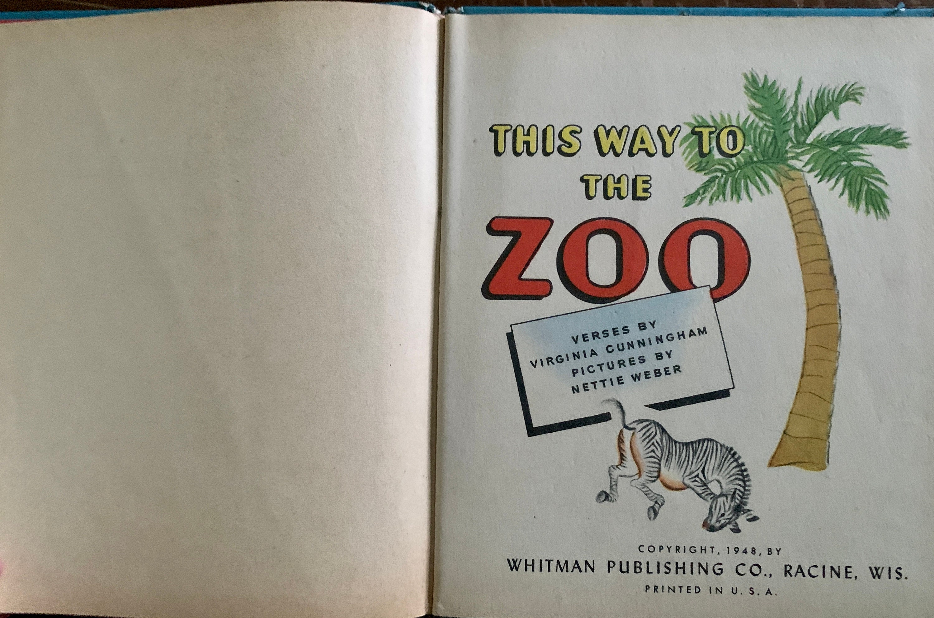 This Way to the Zoo: 1948 Vintage Children's Book - Etsy