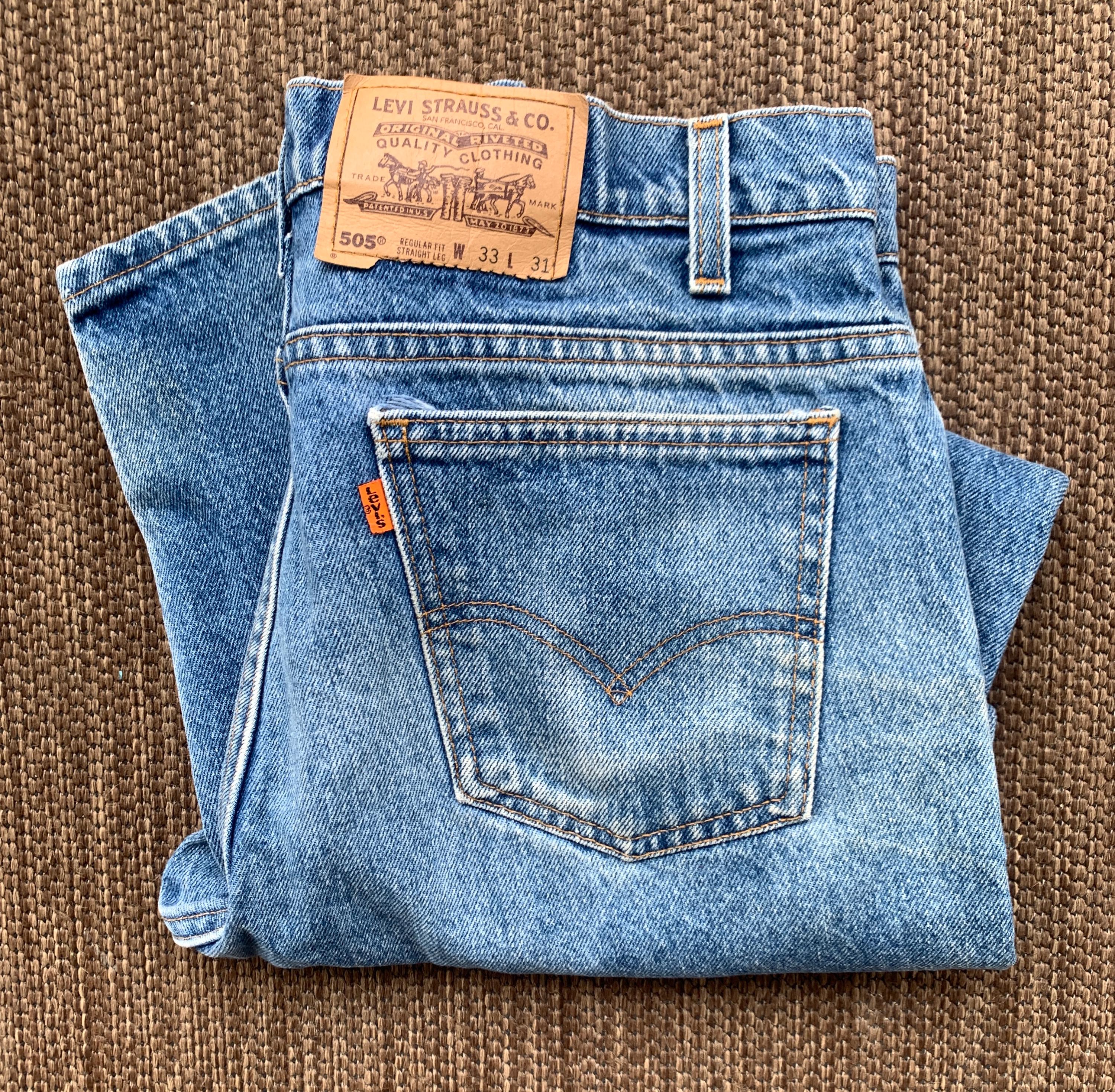 Vintage Levi's 505 Orange Tab Jeans – W33 L31 – Made in USA (1997
