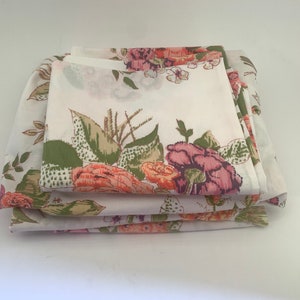 Vintage Bibb twin sheet set, floral retro bedding, bedroom decor