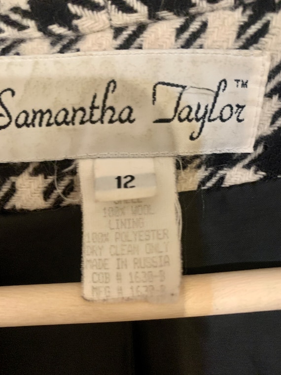 Vintage Samantha Taylor coat, Houndstooth 100% wo… - image 2