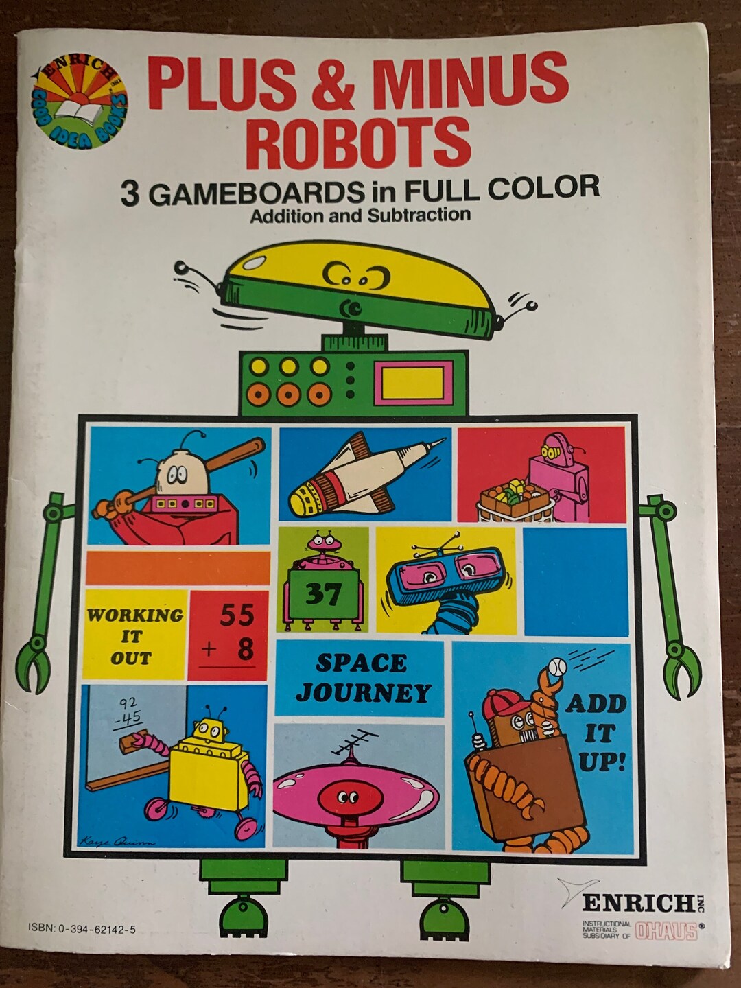 1979, Vintage Workbook, Game Book, Plus and Minus Robots, 3 Gameboards ...