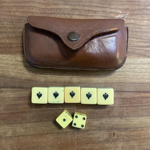 Vintage Set of Poker Dice in Leather Case - Etsy