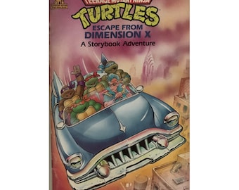 Teenage Mutant Ninja Turtles, Storybook Adventure paperback comics, Escape from Dimension X,  vintage, 1991