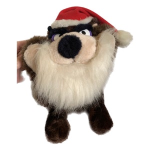 1989 Wb Tasmanian Devil Collectible 11&quot; Santa Taz Plush Warner Bros