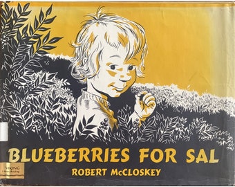 Blueberries for Sal, by Robert McCloskey, 1966 15th printing, vintage childrens book, ex library