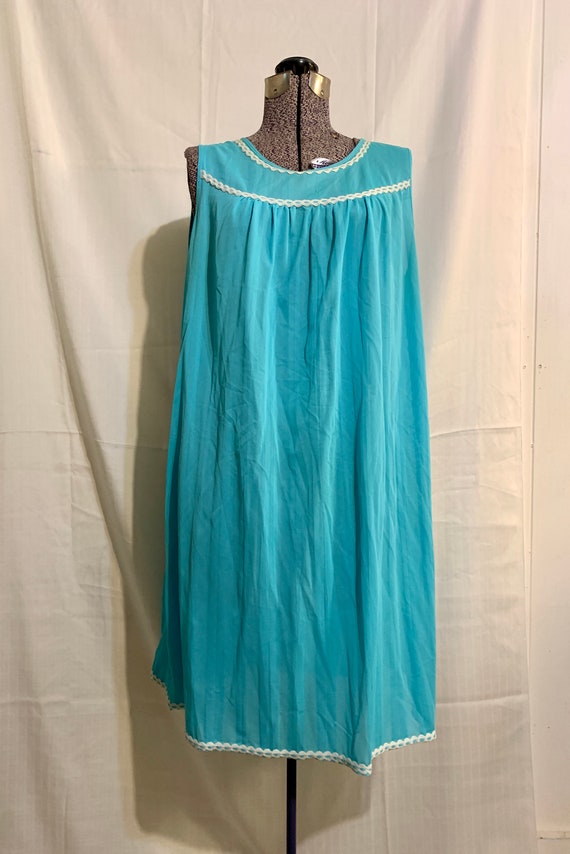 Vintage blue nightgown, lingerie, intimate pajama - image 2