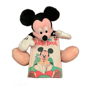Mickey Mouse and Mickey Mouse Riddle Book, vintage book and toy