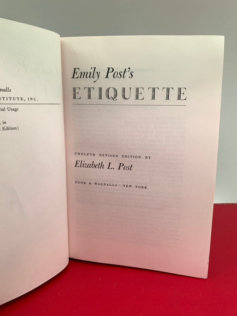 Emily Posts ETIQUETTE Revised by Elizabeth L. Post 1969 Etsy