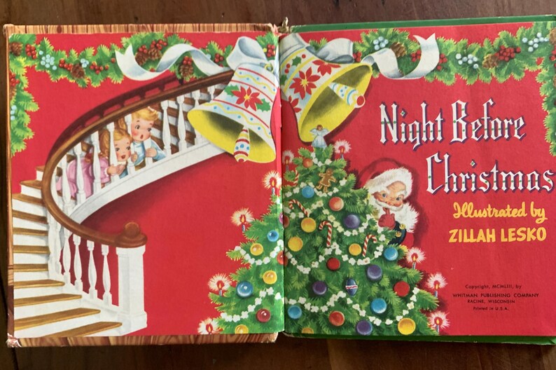 The Night Before Christmas, by Clement C Moore, Vintage Childrens Tell ...