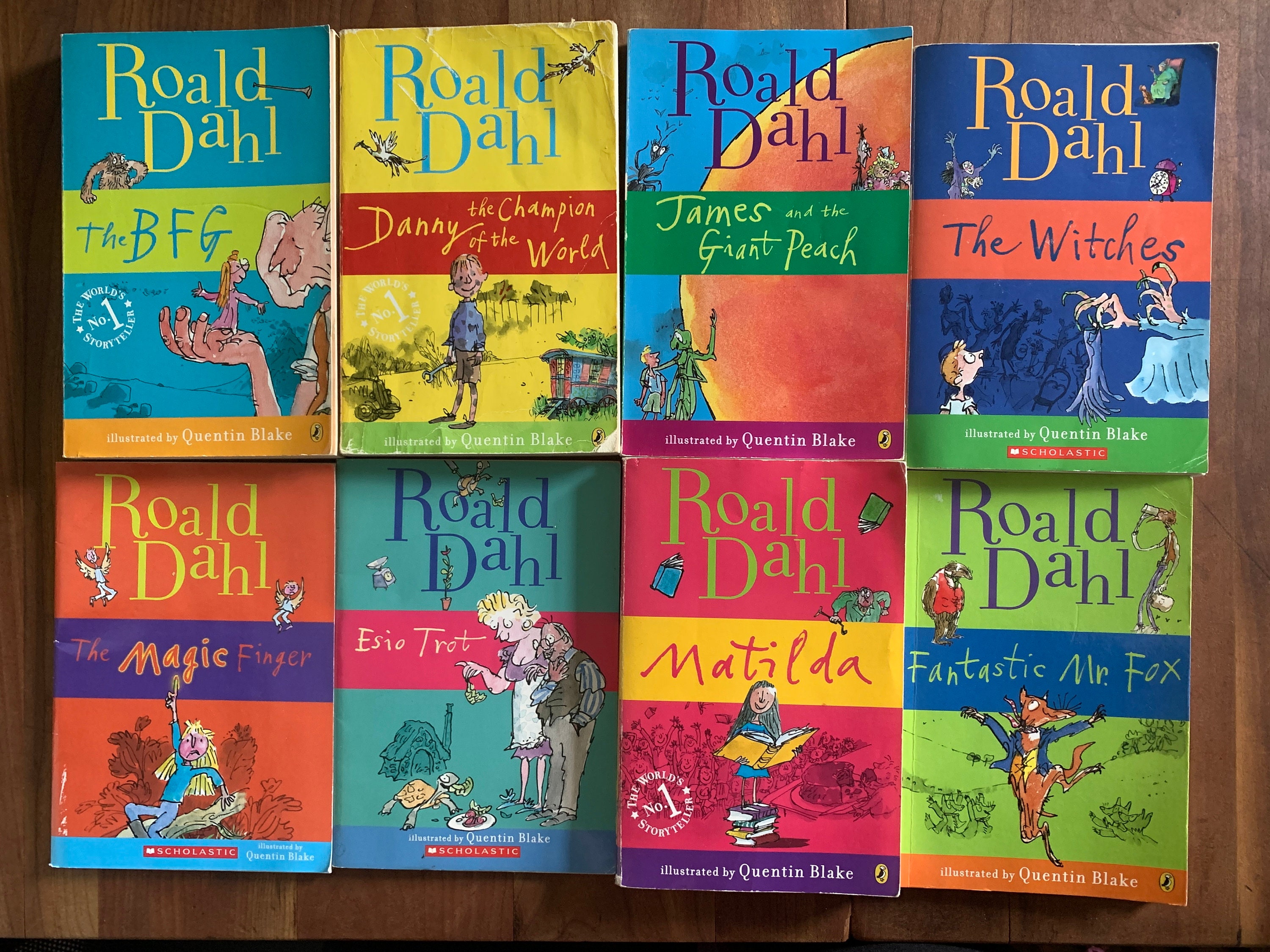 Roald Dahl book set, illustrated by Quentin Blake, 1990s vintage childrens  books, nursery decor, summer reading -  Italia