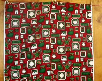 Christmas Collection Stamps Fabric, 2 Yards, Ships Free