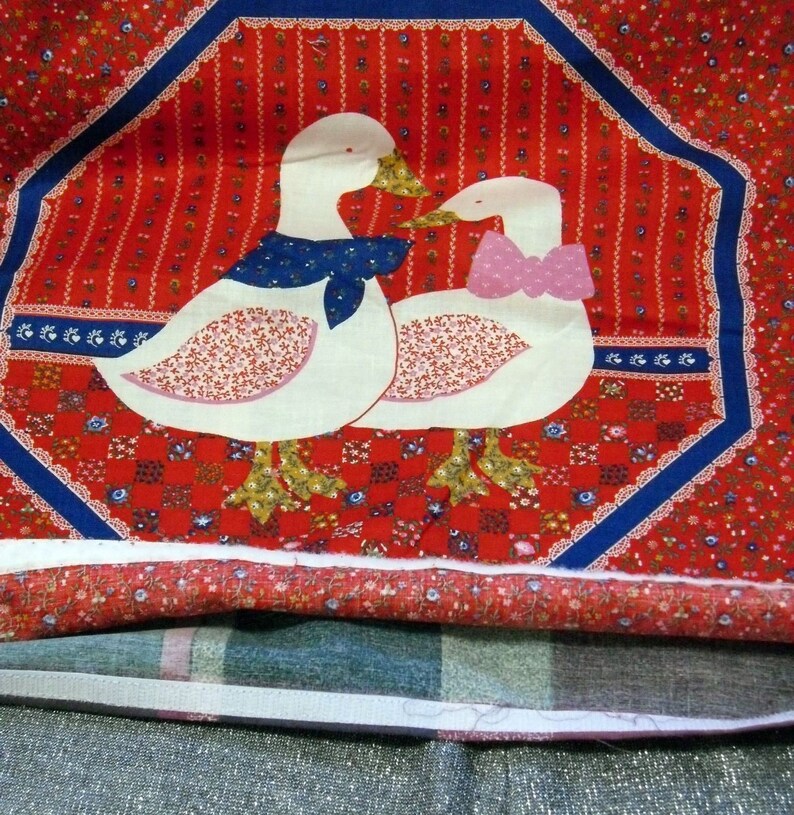 Style M Loving Duck Couple on Red 15 Inch Decorative Throw Pillow Cover