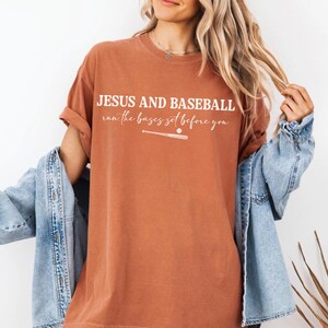 Comfort Colors® Christian Baseball Shirt, Jesus and Baseball Tee, Faith T-Shirt, Gift For Baseball Mom, Religious Game Day Apparel image 6