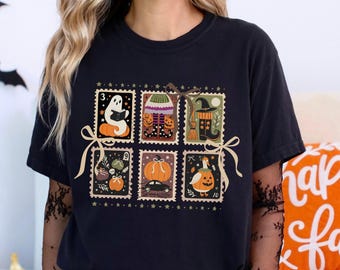Comfort Colors® Spooky Stamp Tee | Halloween Graphic T-Shirt | Vintage Fall Shirt | Fall Shirt Gift | Retro Fall Aesthetic Apparel